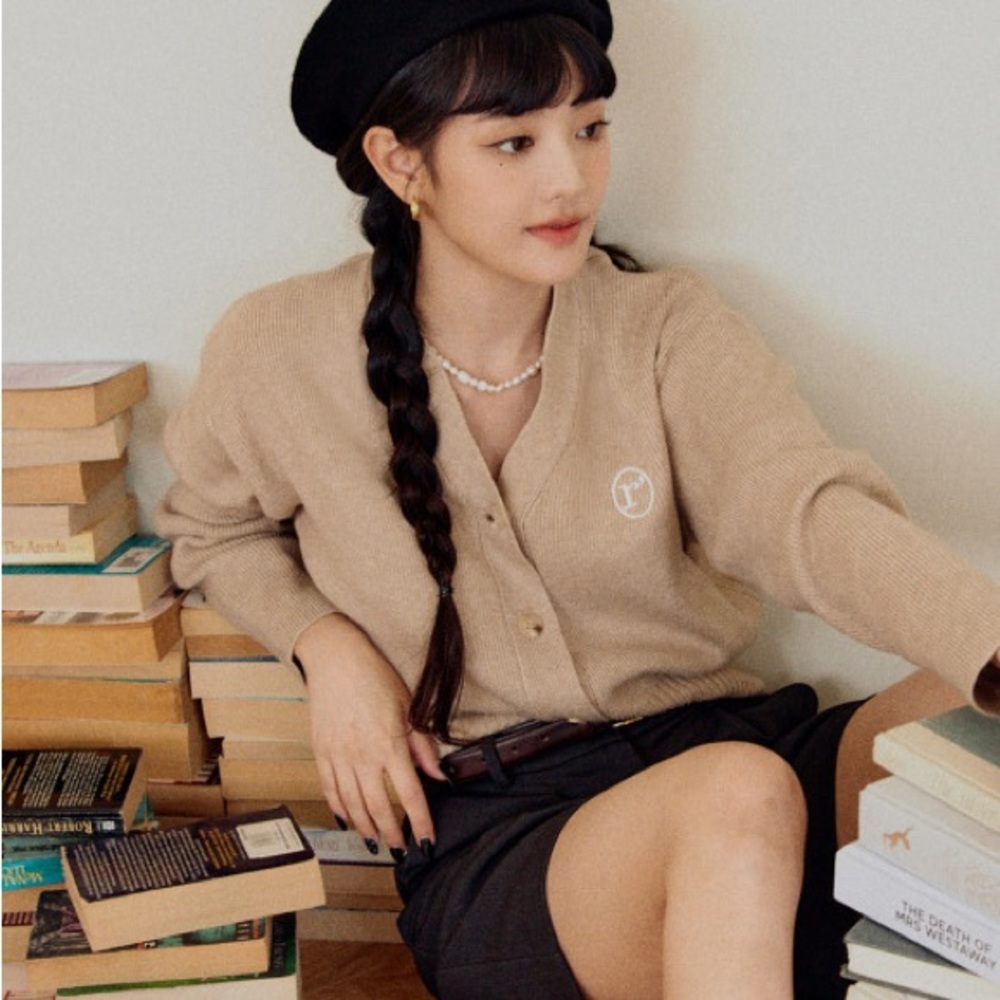 Rolarola Basic Button Cardigan in Beige